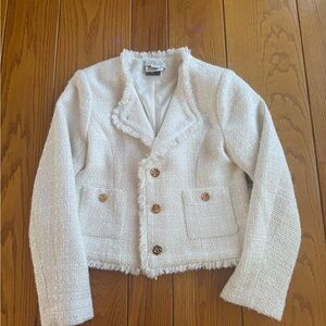 Rachel Zoe White Tweed Jacket